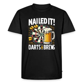 Nailed It! Darts & Brews - Men's Premium Organic T-Shirt - black - Front - Nico (187cm)