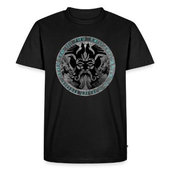 Odin Fenrir Hugin Munin - Men's Premium Organic T-Shirt - black - Front - Nico (187cm)