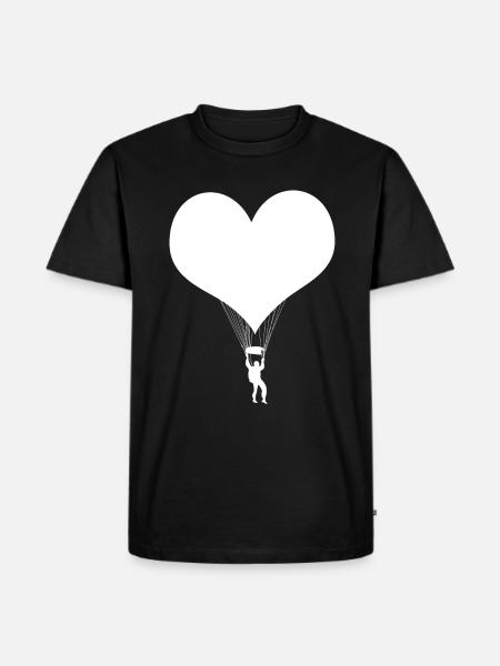 Parachute skydiving white - Men's Premium Organic T-Shirt - black