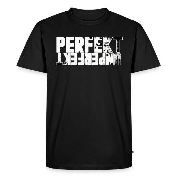 Spruch Design Parfait imperfable - T-shirt Premium bio Homme - noir - Devant - Nico (187cm)