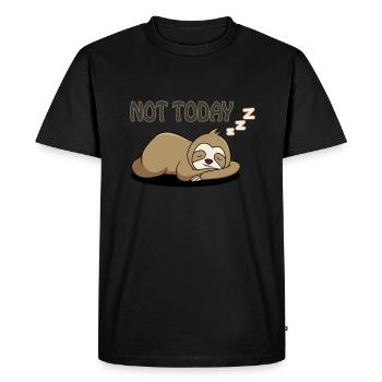 Sloth not today - Men's Premium Organic T-Shirt - black - Front - Nico (187cm)