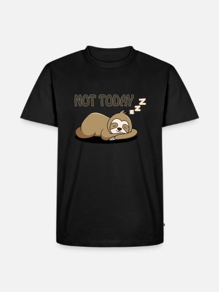 Faultier not today - Männer Premium Bio T-Shirt - Schwarz