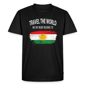 Voyages à travers le monde ->Kurdistan - T-shirt Premium bio Homme - noir - Devant - Nico (187cm)