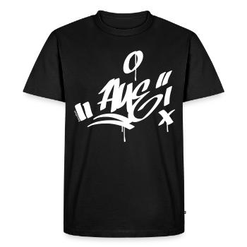 Aue T Shirt Graffiti - Men's Premium Organic T-Shirt - black - Front - Nico (187cm)