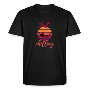 Juste se détendre - T-shirt Premium bio Homme - noir - Devant - Nico (187cm)