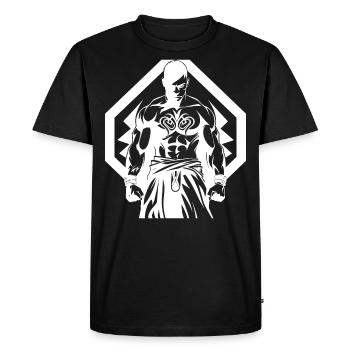 Tribal Boxer / Fighter Logo Tattoo Design - T-shirt Premium bio Homme - noir - Devant - Nico (187cm)