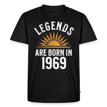 Des légendes sont nées en 1969 – idée cadeau - T-shirt Premium bio Homme - noir - Devant - Nico (187cm)
