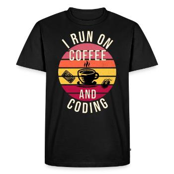 I Run on Coffee and Coding – Programmer Style - Men's Premium Organic T-Shirt - black - Front - Nico (187cm)