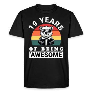 19 ans d’être génial Idée de cadeau d’anniversaire - T-shirt Premium bio Homme - noir - Devant - Nico (187cm)