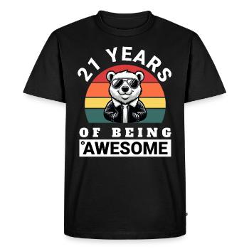 21 Years of Being Awesome Birthday Gift Idea - Men's Premium Organic T-Shirt - black - Front - Nico (187cm)