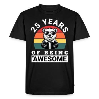 25 Years of Being Awesome Birthday Gift Idea - Men's Premium Organic T-Shirt - black - Front - Nico (187cm)