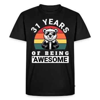 31 Years of Being Awesome Birthday Gift Idea - Men's Premium Organic T-Shirt - black - Front - Nico (187cm)