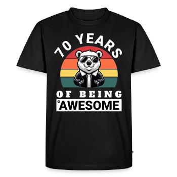 70 ans d’être génial Idée de cadeau d’anniversaire - T-shirt Premium bio Homme - noir - Devant - Nico (187cm)