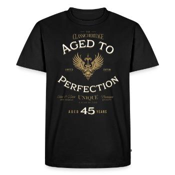 Aged to Perfection 45 Years Birthday Gift - Men's Premium Organic T-Shirt - black - Front - Nico (187cm)
