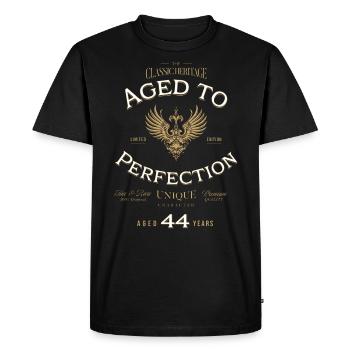 Aged to Perfection 44 Years Birthday Gift - Men's Premium Organic T-Shirt - black - Front - Nico (187cm)