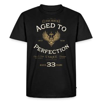 Aged to Perfection 33 Years Birthday Gift - Men's Premium Organic T-Shirt - black - Front - Nico (187cm)