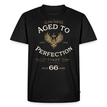 Aged to Perfection 66 Years Birthday Gift - Men's Premium Organic T-Shirt - black - Front - Nico (187cm)