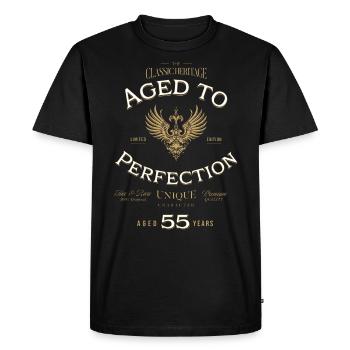 Aged to Perfection 55 Years Birthday Gift - Men's Premium Organic T-Shirt - black - Front - Nico (187cm)