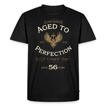 Aged to Perfection 56 Years Birthday Gift - Men's Premium Organic T-Shirt - black - Front - Nico (187cm)