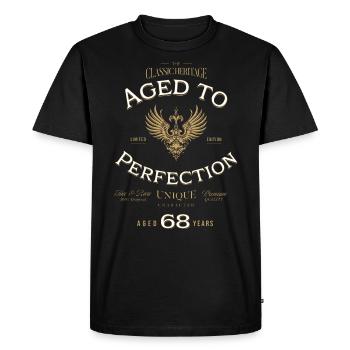 Aged to Perfection 68 Years Birthday Gift - Men's Premium Organic T-Shirt - black - Front - Nico (187cm)