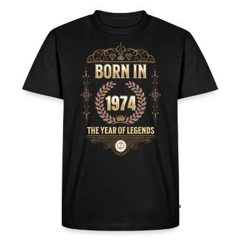 Né en 1974 – L’Année des Légendes Idée cadeau - T-shirt Premium bio Homme - noir - Devant - Nico (187cm)