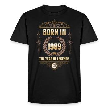 Né en 1989 – L’Année des Légendes Idée cadeau - T-shirt Premium bio Homme - noir - Devant - Nico (187cm)