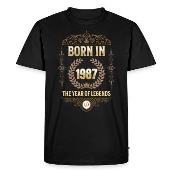Né en 1987 – L’Année des Légendes Idée cadeau - T-shirt Premium bio Homme - noir - Devant - Nico (187cm)
