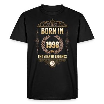 Né en 1998 – L’Année des Légendes Idée cadeau - T-shirt Premium bio Homme - noir - Devant - Nico (187cm)
