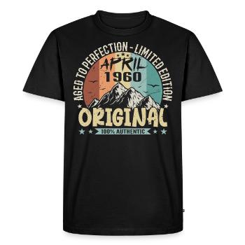 Avril 1960 Jubilé Avril 1960 Don 1960 - T-shirt Premium bio Homme - noir - Devant - Nico (187cm)