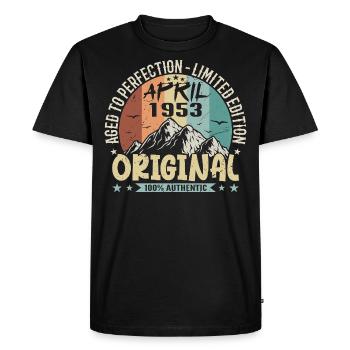 Avril 1953 Jubilé Avril 1953 Don 1953 - T-shirt Premium bio Homme - noir - Devant - Nico (187cm)