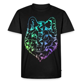 wolf - Men's Premium Organic T-Shirt - black - Front - Nico (187cm)