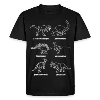 Dinosaur varieties - Men's Premium Organic T-Shirt - black - Front - Nico (187cm)