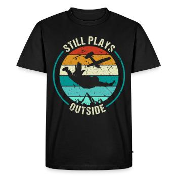 Still Plays Outside Skydiver Parapente - T-shirt Premium bio Homme - noir - Devant - Nico (187cm)