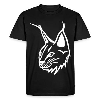 Portait du lynx blanc - T-shirt Premium bio Homme - noir - Devant - Nico (187cm)