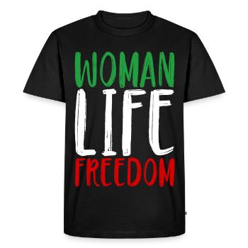 Femme Vie Liberté Femmes Femmes Droits des femmes Iran - T-shirt Premium bio Homme - noir - Devant - Nico (187cm)
