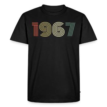 1967 Anniversaire Millésime 1967 Cadeau 1967 - T-shirt Premium bio Homme - noir - Devant - Nico (187cm)