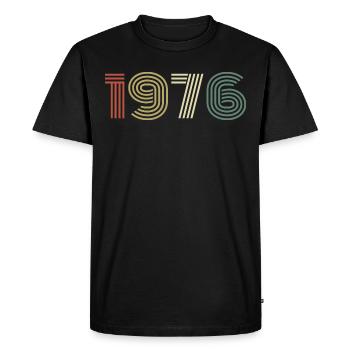 1976 Birthday Vintage 1976 Gift 1976 - Men's Premium Organic T-Shirt - black - Front - Nico (187cm)