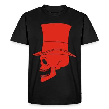 Crâne rouge vintage - T-shirt Premium bio Homme - noir - Devant - Nico (187cm)