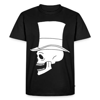 Vintage White Skull - Men's Premium Organic T-Shirt - black - Front - Nico (187cm)