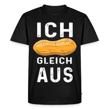 Motif cacahuète avec texte humoristique - T-shirt Premium bio Homme - noir - Devant - Nico (187cm)
