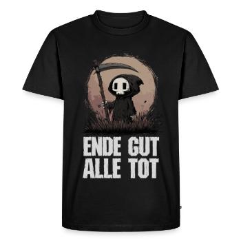 All's Dead – Grim Reaper Humor - Men's Premium Organic T-Shirt - black - Front - Nico (187cm)