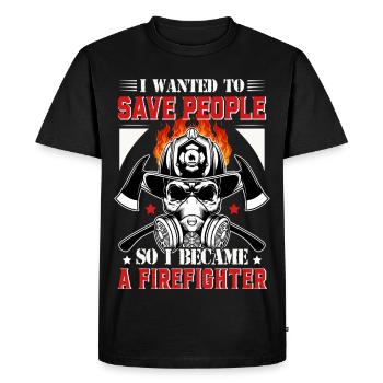 Fire brigade - Men's Premium Organic T-Shirt - black - Front - Nico (187cm)