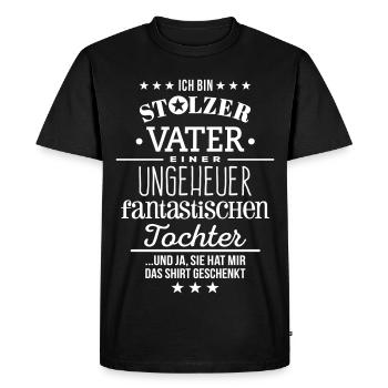 Proud Dad Christmas Gift Birthday Dad - Men's Premium Organic T-Shirt - black - Front - Nico (187cm)