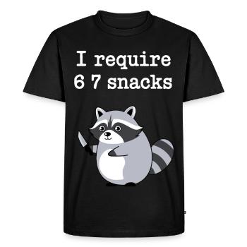 6-7 Internet Meme Cooler 6 7 Raccoon - Men's Premium Organic T-Shirt - black - Front - Nico (187cm)