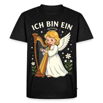 Costume d’ange Girlette de Carnaval Harpe ange - T-shirt Premium bio Homme - noir - Devant - Nico (187cm)