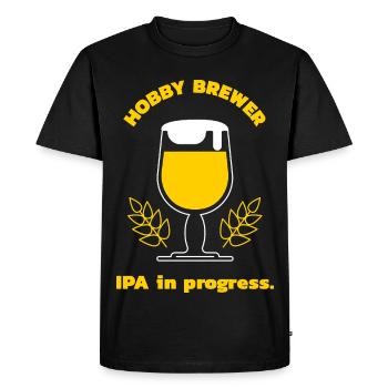 Hobby Brewer - IPA en cours | IPA Brewing - T-shirt Premium bio Homme - noir - Devant - Nico (187cm)