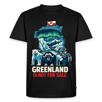 Cadeau du drapeau du t-shirt Pas à vendre du Groenland - T-shirt Premium bio Homme - noir - Devant - Nico (187cm)
