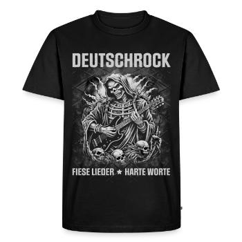 Rock allemand - Chansons méchantes - Paroles difficiles - T-shirt Premium bio Homme - noir - Devant - Nico (187cm)