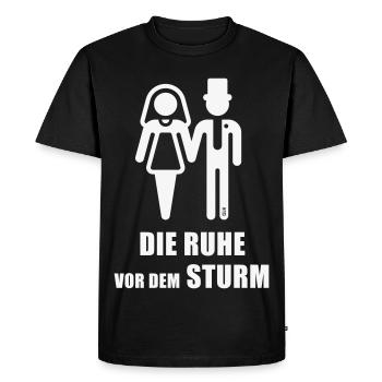 The Calm Before the Storm (Wedding Bridal Couple JGA W) - Men's Premium Organic T-Shirt - black - Front - Nico (187cm)
