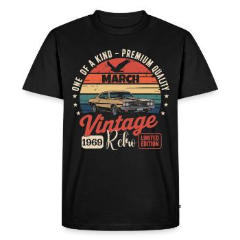 Anniversaire Mars 1969 Année Édition Limitée 1969 - T-shirt Premium bio Homme - noir - Devant - Nico (187cm)